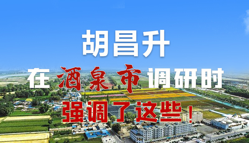 圖解|胡昌升在酒泉市調(diào)研時(shí)強(qiáng)調(diào)了這些！