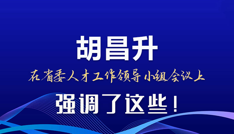 圖解|胡昌升在省委人才工作領(lǐng)導小組會議上強調(diào)了這些！