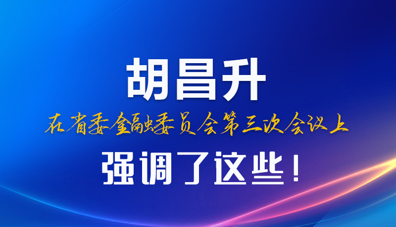 圖解|胡昌升在省委金融委員會第三次會議上強(qiáng)調(diào)了這些！