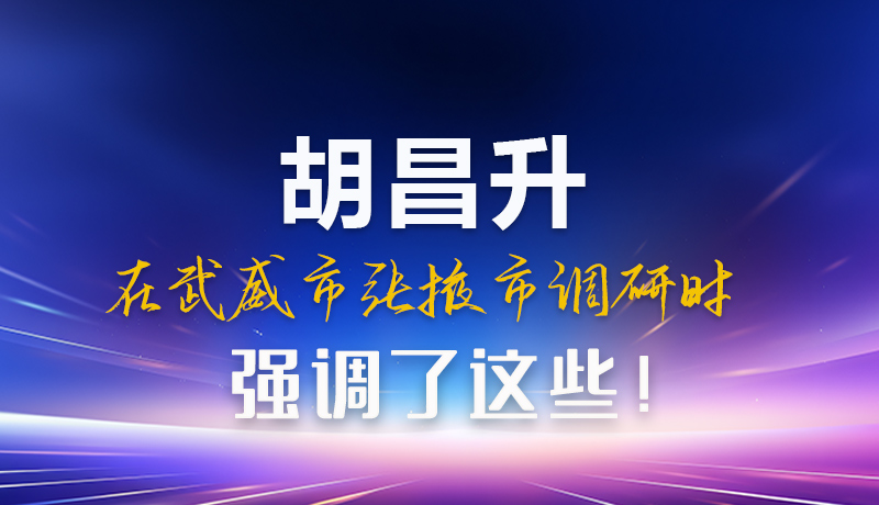 圖解|胡昌升在武威市張掖市調(diào)研時(shí)強(qiáng)調(diào)這些！